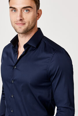 Edisson Long Sleeve Shirt, Navy, hi-res